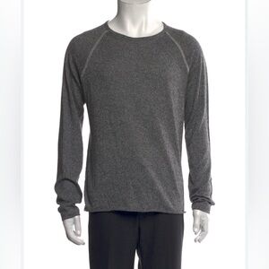 Billy Reid Charcoal Grey Knit Crew Long Sleeve Pullover - Size Medium